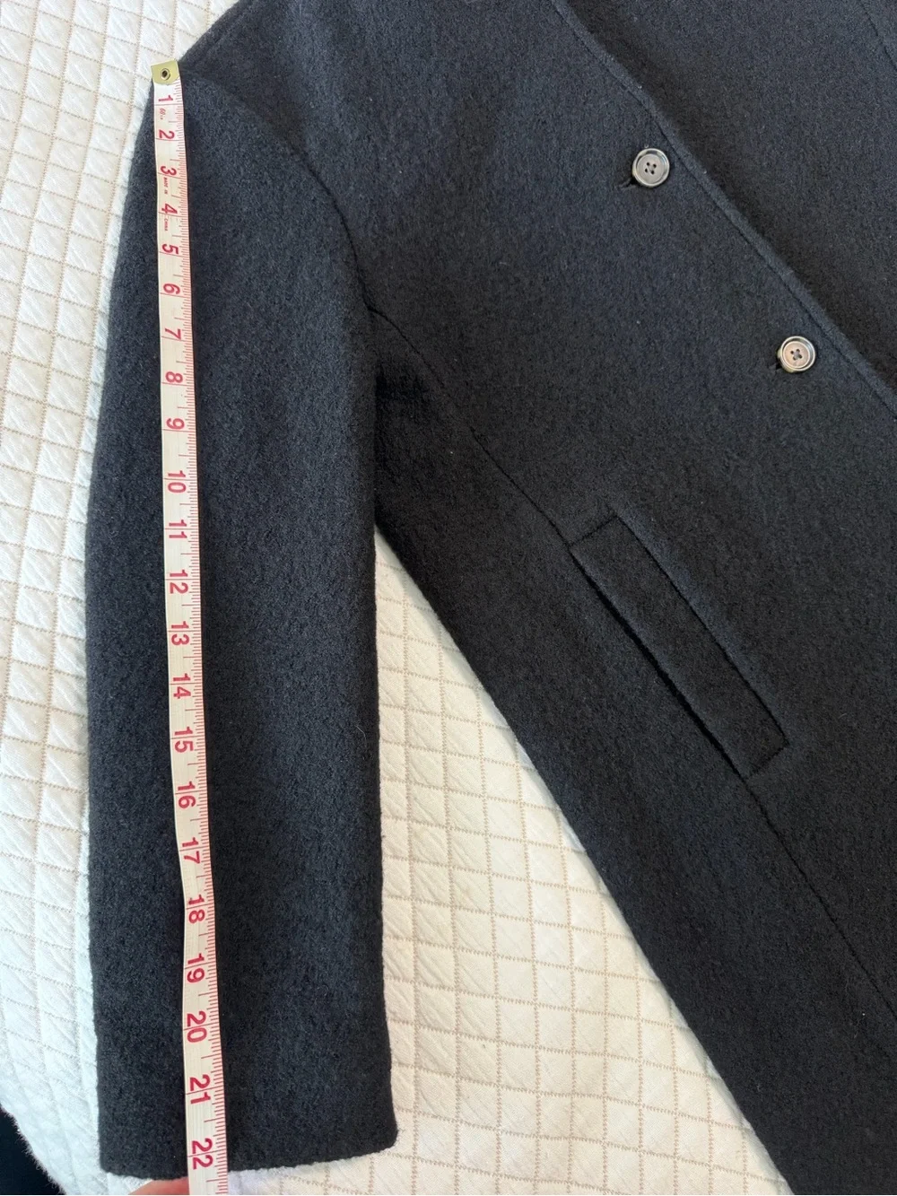 J.Crew Petite Car Coat Italian Boiled Wool Black 100% Wool 6P